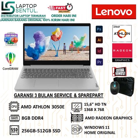 Jual Laptop Murah Lenovo Ideapad Slim 1 15 Amd Athlon Silver 3050e Ram