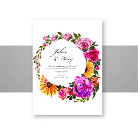 Decorative Beautiful Flowers Card Template 1225848 Vector Art At Vecteezy