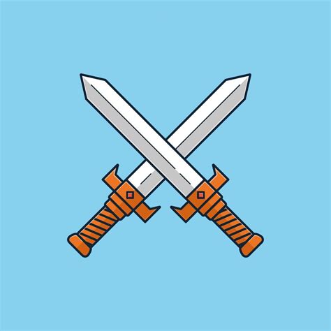 Two Swords Clashing Cartoon Icon Vector 7934066 Vector Art At Vecteezy