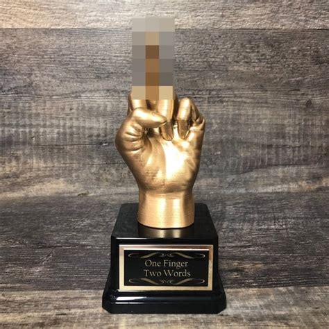 Funny Middle Finger Trophy - Etsy