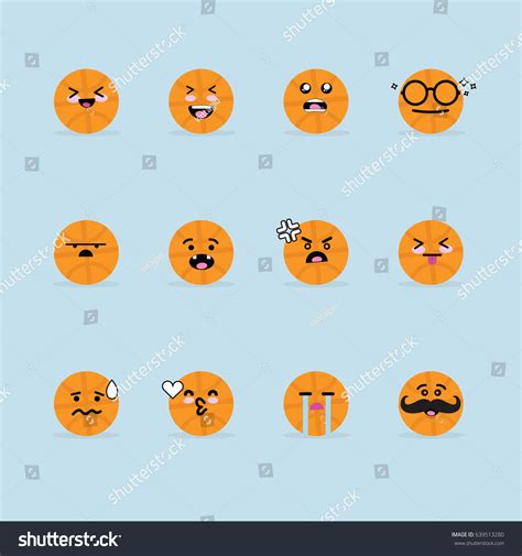 Smile Emoji Emoticon Face Basketball Emotion Stock Vector (Royalty Free ...