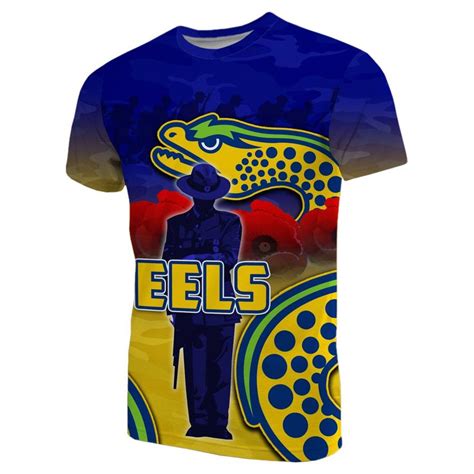 AIO Pride Parramatta Eels T Shirt Anzac Day Army Patterns AIO Pride