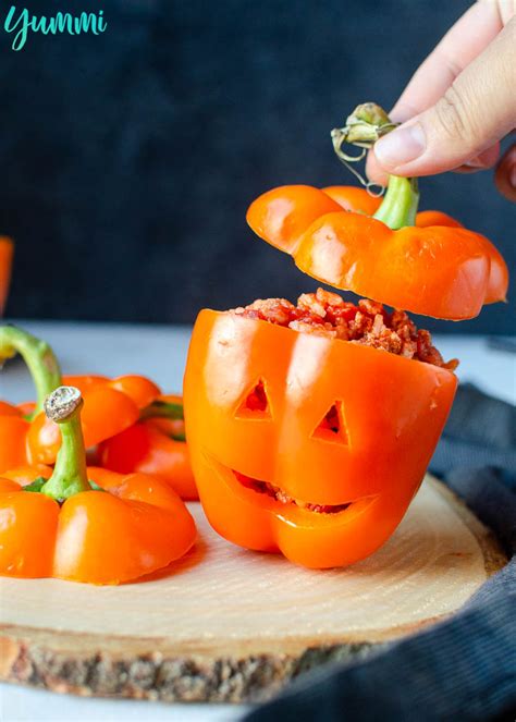 Halloween Stuffed Peppers Jack O Lanterns