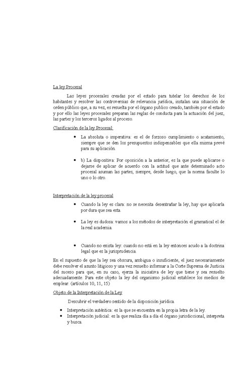 La Ley Procesal Analisis De La Ley La Ley Procesal Las Leyes Procesales Creadas Por El