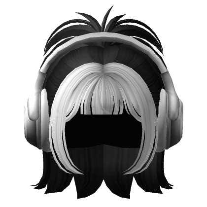 Y2K Popstar Ponytail With Headphones Black White Roblox