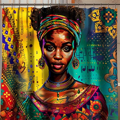 Exquisite Afrocentric Shower Curtain Celebrate Black Heritage With