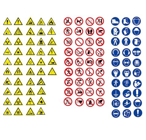 ISO 7010 SIGN SET d avertissement Symbole de sécurité Vecteur Premium