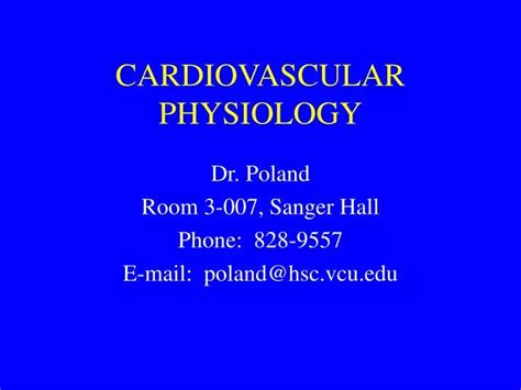 PPT - CARDIOVASCULAR PHYSIOLOGY PowerPoint Presentation, free download ...