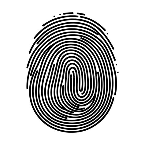 Vector Black Isolated Fingerprint On White Background Stock Vector