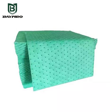 Green 100 Polypropylene Chemical Hazardous Oil Absorbent Pads For