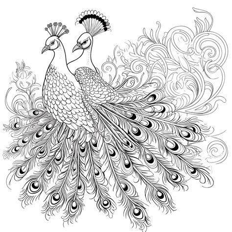 Premium Vector Peacock Cartoon Bird For Coloring Page Black And White Coloring Book Or Page