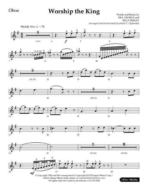 Worship The King Choral Anthem SATB Oboe Sheet Music PDF Lifeway