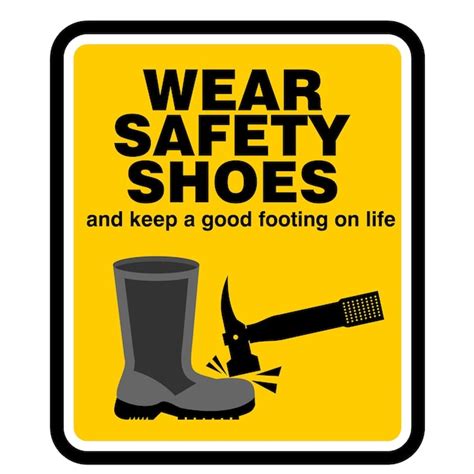 Premium Vector Wear Safety Shoes Sign And Label Vector