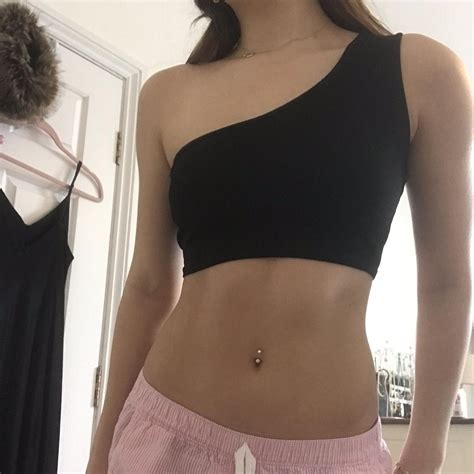 Black Bandeau One Shoulder Boob Tube Size So Depop