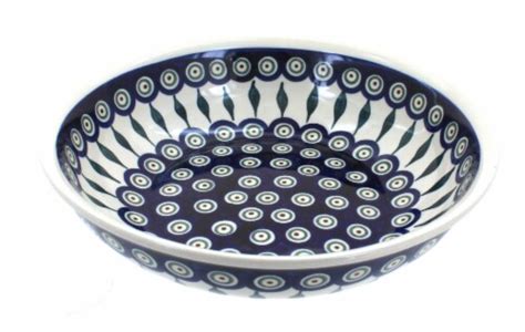 Blue Rose Polish Pottery Peacock Large Salad Bowl 1 Fred Meyer