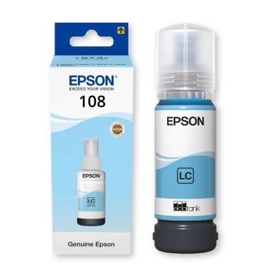 Epson 108 Cyan Clair Bouteille D Encre D Origine C13T09C54A