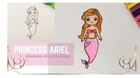 How To Draw Princess Ariel Step By Step Easy Youtube