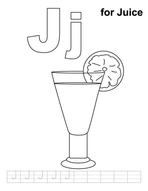 J for jug coloring pages