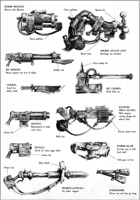 Ork Weaponry Warhammer Warhammer 40k Warhammer 40k Artwork