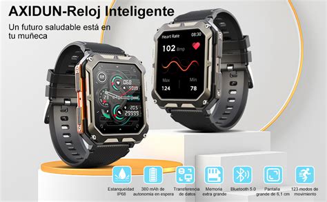 AXIDUN Smartwatch Reloj Inteligente Deportivo Militar De 1 83 Reloj