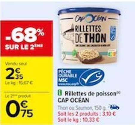 Promo Rillettes De Poisson Cap Océan chez Carrefour iCatalogue fr