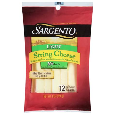 SARGENTO Light Reduced Fat Low Moisture Mozzarella String Cheese 12 Ct