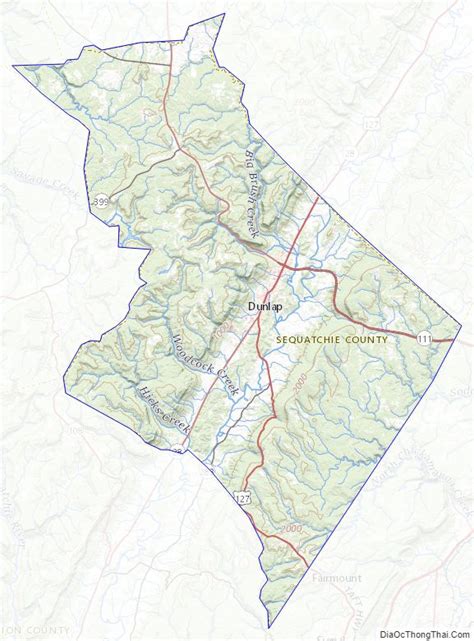 Map of Sequatchie County, Tennessee