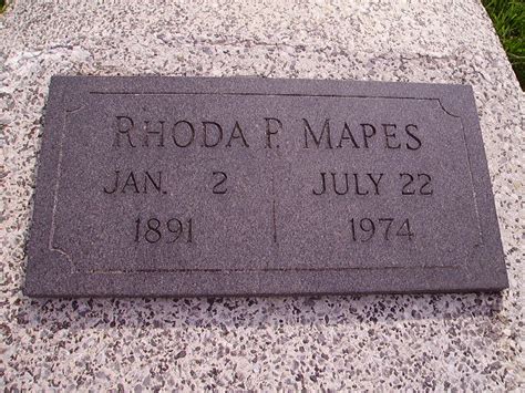 Rhoda P Mapes Homenaje De Find A Grave