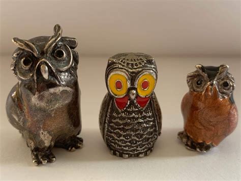 Miniature Owls 3 925 Silver Italy Late 20th Catawiki