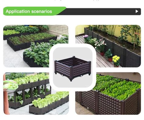 Decorative Modern PP Large Square Plastic Planter Boxes For Balcony