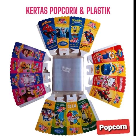 Jual Kertas Popcorn Wadah Popcorn Kemasan Pop Corn Ukuran 5x9cm