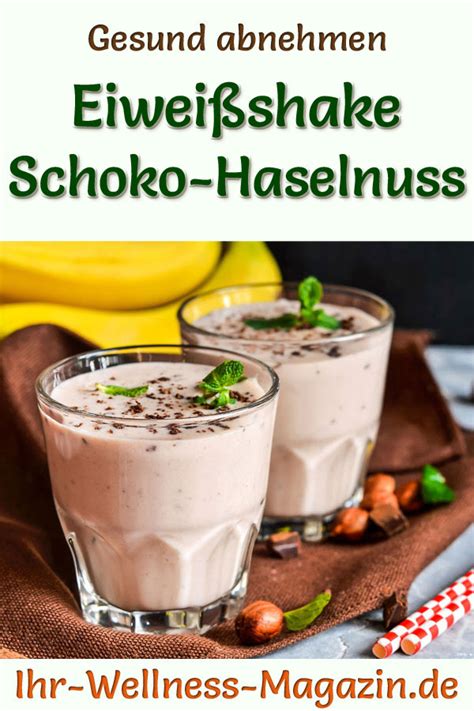 Schoko Haselnuss Eiweißshake Low Carb Eiweiß Diät Rezept zum Abnehmen