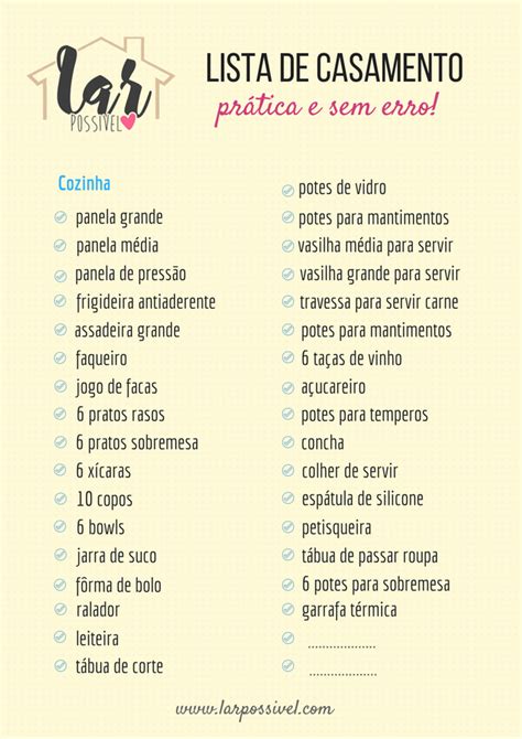 Lista De Casamento Pronta Lista De Presente De Casamento Lista De