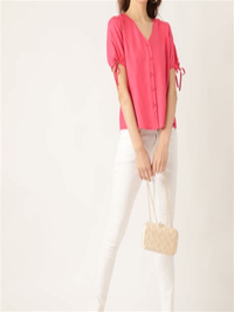 Buy Dressberry Sustainable Ecovero Women Pink Solid Top Tops For