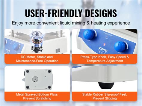 VEVOR Magnetic Stirrer Hot Plate Max 716F 380C 0 2000 RPM Hot Plate With Magnetic Stirrer