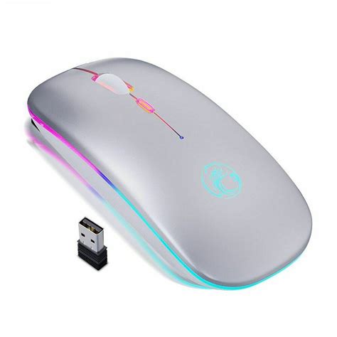 Mouse Wireless Computer Bluetooth 5.0 USB Rechargeable Silent Ergonomic ...