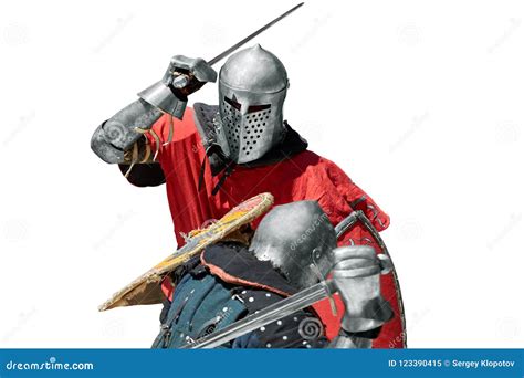 Two Knights in Armor are Fighting a Duel Stock Image - Image of armor ...