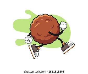 Meatball Online Shopping Cartoon Mascot Character Stock Vector Royalty