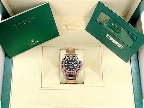 Rolex Gmt Master Ii Saru Sapphire And Ruby Rose Gold Saru