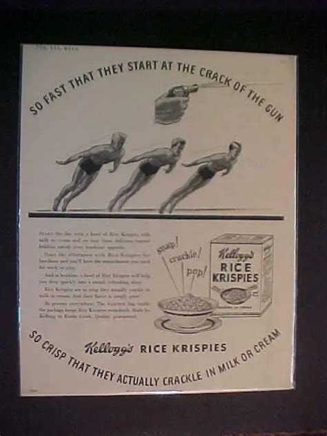 OLD VINTAGE Kelloggs Rice Krispies Cereal Food Ad Antique Rare