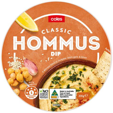 Save ฿40 On Coles Chilled Classic Hommus Dip 200g