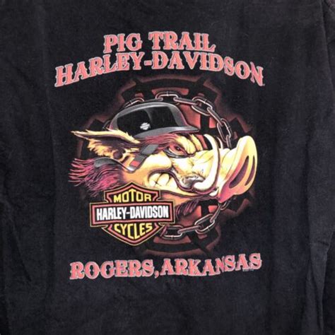 Harley Davidson Mens Large Black Pig Trail HD Rogers Gem