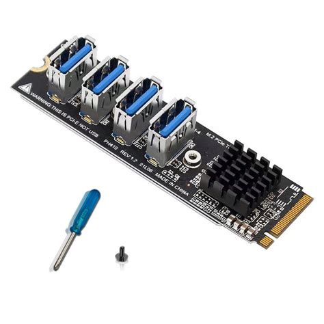 M2 Nvme Sang 4 Cổng Pci E X1 Usb30 Riser Card Pci Express Multiplier