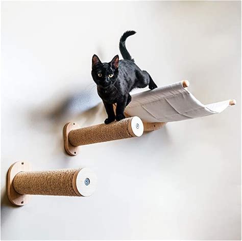 7 Ruby Road Cat Hammock Wall Mounted Cat Shelf With Two Steps Cat