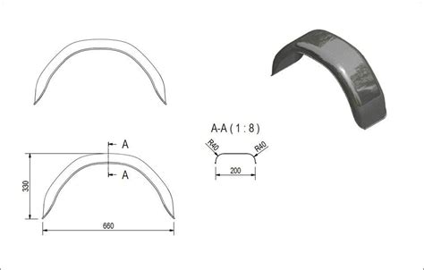 Hinken Parts Kotflügel Stahl verzinkt für Einachser PKW Anhänger 660