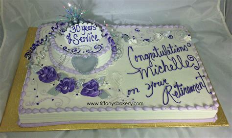 Full Sheet Cake with Single 8" Round Cake - Retirement – Tiffany's Bakery