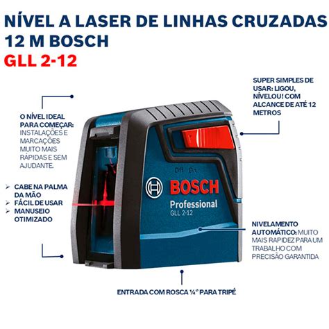 Nivelador A Laser Vermelho De Linhas Cruzadas GLL 2 12 Bolsa