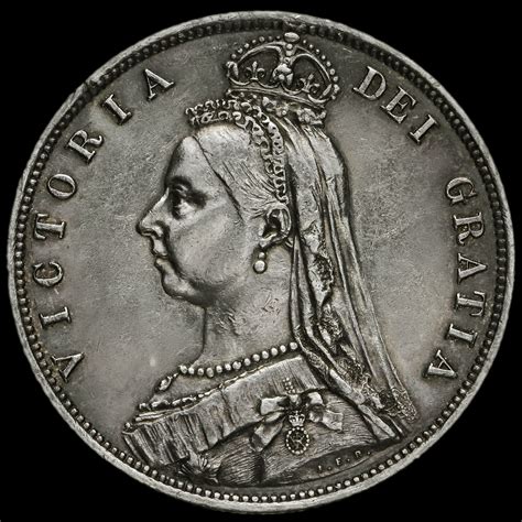 1887 Queen Victoria Jubilee Head Silver Half Crown GVF