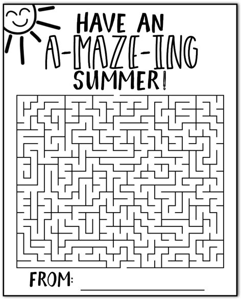 Summer Mazes Printable