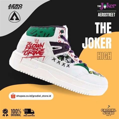 Jual SEPATU AEROSTREET X THE JOKER PUTIH PUTIH UNGU TUA 37 44